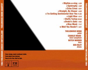 Thelonious Monk - Live Zurich 1964 